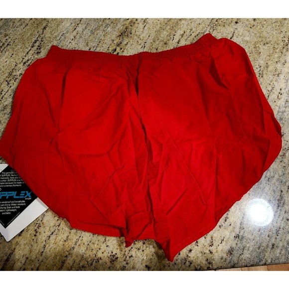 Vtg Dolfin Men's M Red Nylon Swimwear Shorts Built in Brief Liner Pocket Beach - Picture 2 of 10